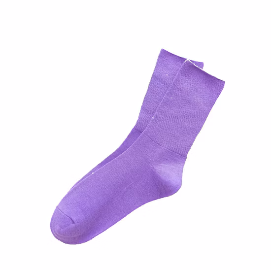 Calcetines tobilleros coloridos de color rosa para mujer Calcetines de tripulación de varios colores sólidos