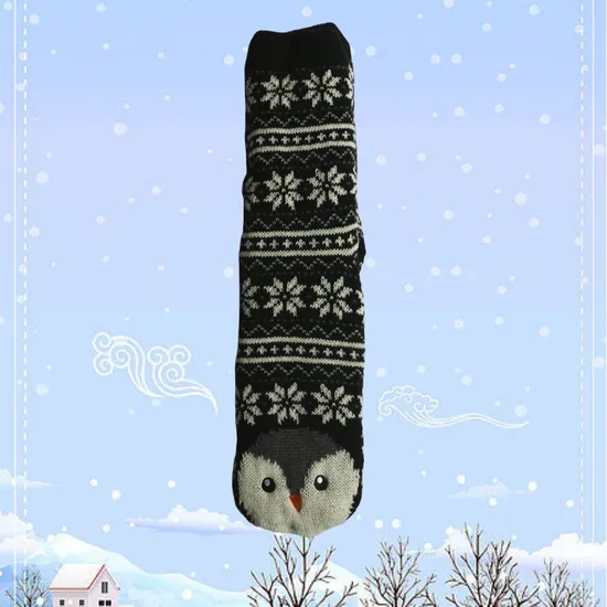 Calcetines térmicos de invierno para mujer, de punto grueso, con forro polar Sherpa, con pinzas, calcetines navideños esponjosos